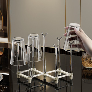 <span class=keywords><strong>Escurridor</strong></span> de botellas de vidrio para beber, soporte retráctil para tazas, estante de almacenamiento de secado de tazas de té con fondo antideslizante - Product Image 1