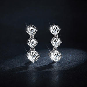 Boucles d'oreilles en argent pour femmes, bijoux de mode avec pampilles en forme de losange - Product Image 2