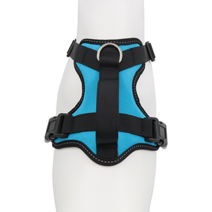 Blue <b>black</b> buckle closure Adjustable medium dog <b>harness</b> Simple style dog <b>harness</b> Padded nylon dog <b>harness</b> adjustable - Product Image 2