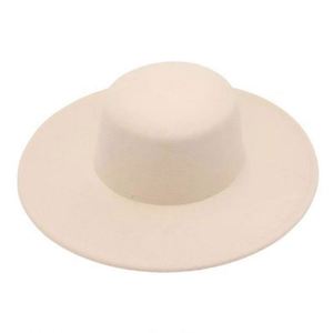 New <b>Flat</b> Top Wide Brim Woolen Felt <b>Hat</b> Bowler <b>Hat</b> Jazz French Fedora <b>Hats</b> Women Wholesale 2022 - Product Image 5