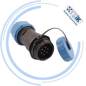 Connecteur d'aviation en plastique SP17 2 <span class=keywords><strong>3</strong></span> 4 <span class=keywords><strong>5</strong></span> 7 9 10 broches, <span class=keywords><strong>prise</strong></span> de câble, connecteur de panneau mâle/femelle étanche IP68 avec capuchon - Product Image 6