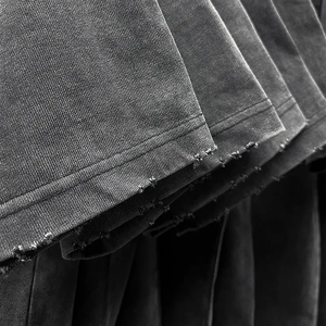 เสื้อยืดฟอกสีลายกราฟฟิกโอเวอร์ไซส์สีดำน้ำหนักวินเทจผ้าคอตตอน100% ทุกข์ออกแบบได้ตามต้องการ - Product Image 4