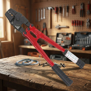เครื่องมือจีบสายสลิงเหล็กอุตสาหกรรมพร้อมด้ามจับพลาสติกสีแดง - Product Image 3