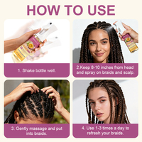 Privé Label Biologische Passievrucht & Rozenwater Anti-Klit Hydraterende Haarspray voor Dreadlocks & Droge Locs