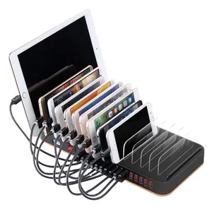Портативная многофункциональная USB-Док-станция с 15 портами 180 Вт, Универсальная док-станция для быстрой зарядки для нескольких устройств, смарт-зарядное устройство с держателем
