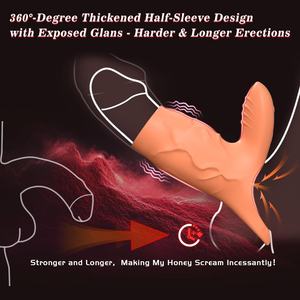 Penisringvibrator voor mannen 10X erotisch seksspeeltje met massage en zakje met 2 ml glijmiddel voor Casais <span class=keywords><strong>China</strong></span> - Product Image 3