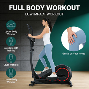 Vélo <span class=keywords><strong>elliptique</strong></span> magnétique manuel d'intérieur, équipement de fitness avec écran LCD et volant d'inertie interne de 5 kg - Product Image 4