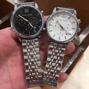 Montre classique pour homme à 6 aiguilles, chronographe à quartz, bracelet en acier inoxydable argenté avec fenêtre de calendrier, étanche, montre décontractée pour affaires - Product Image 3