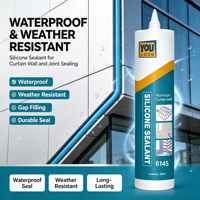 Scellant silicone neutre transparent résistant aux intempéries pour aquariums en verre, travaux du bois, emballage et transport