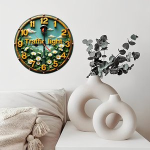 Round Wooden Wall <b>Clock</b> 25x25Cm Nordic <b>Silent</b> Non Ticking Bedroom Decor - Product Image 1