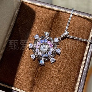 Nuova collana girevole a forma di ruota panoramica in argento 925, design di nicchia femminile, accessorio catena per maglione con girasole, all'ingrosso - Product Image 2