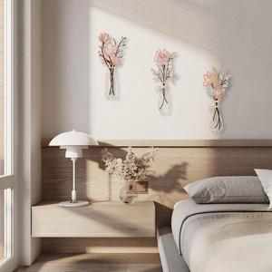 Modern Metal <b>Flower</b> Vase <b>Wall</b> Decor Wrought Iron Hanging Ornament for Dining Room Cafe - Product Image 2