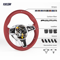 Volant en cuir rouge directement de l'usine pour Porsche Panamera Cayenne Macan 718 911 Boxster Cayman
