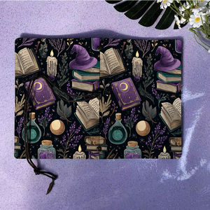 Carnet de notes A6 de bureau fait à la main 160 pages Premium Welfare for Top Employees with Books Candles Witch Hat Potions Pattern on the - Product Image 6