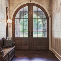 Portes d'entrée en bois massif à motif chevron personnalisées par le fabricant avec panneaux latéraux, portes pivotantes en bois chevron pour maisons