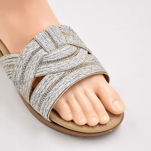 Высокое качество, блестки, ручная работа, полуфабрикаты, материал для обуви, стразы, хлопчатобумажная линия, тканые декоративные Тапочки - Product Image 3