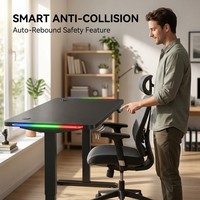 Bureau de jeu e-sport AOR réglable en hauteur, bureau d'ordinateur de bureau, effet d'éclairage RGB, matériaux écologiques, vente en gros directe usine