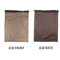 Vente en gros Foulard en soie pour dames Hijab Châle monochrome à franges en filigrane double face Hijab scintillant doré à paillettes