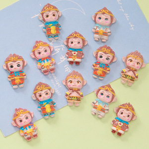 Dessin animé mignon Q version bouddha noir <span class=keywords><strong>Goku</strong></span> résine accessoires épingle à cheveux résine artisanat chaussures ornement résine moules pour la décoration - Product Image 3