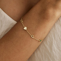 Collier Pendentif Lettre Personnalisée Qiuhan Plaqué Or, Bijou Femme, Cadeau, Bracelet Délicat Personnalisé avec Initiale et Pierre de Naissance