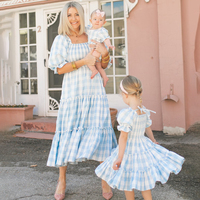 HONGBO Robes Famille Assorties Mère et Enfants Printemps Été – Ensembles Coordonnés Mama Papa Bébé pour Femmes et Filles