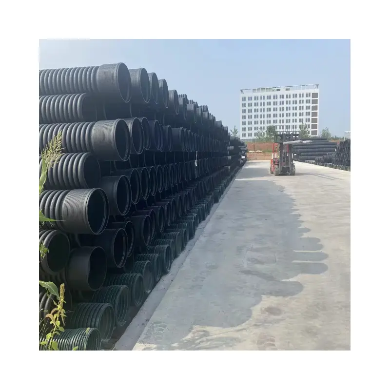 6 Inch 300Mm 500Mm 800Mm Plastic Black Polyethylene Drainage Culvert Hdpe Double Wall Corrugated Pipe Price