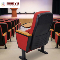 Fauteuil de théâtre optimisé acoustiquement avec tablette d'écriture, mécanisme à double ressort, éponge PU haute densité pour auditoriums et cinémas