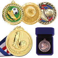 Médaille de football pour enfants personnalisée pas cher 3D avec ruban or Soccer Race Finisher Award Sports Medals