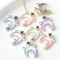 Brand New Haute Qualité Alliage Lune Pendentif DIY Bracelet Collier Double Suspendu Connecteur Bijoux Accessoires