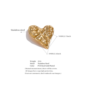 JINYOU 4649 Broche de Acero Inoxidable con Forma de Corazón Irregular, Broche Impermeable de Oro de 18K para <span class=keywords><strong>Ropa</strong></span> de <span class=keywords><strong>Mujer</strong></span>, Accesorios de Moda - Product Image 6