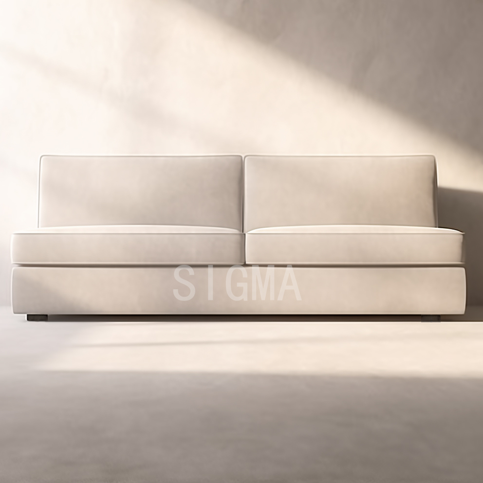 High-end Simplicity armless sofa home furniture indoor living room sofa wood frame two seat sofa with cushion