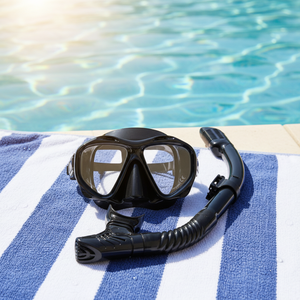 Masque de plongée et de snorkeling panoramique à 180°, flottant, haute définition, anti-buée, étanche, verre trempé, silicone, double lentille - Product Image 2
