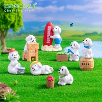 Figurine de chiot surfeur en micro-paysage, accessoires décoratifs DIY pour aménagement paysager de jardin, mini-ornements de bureau pour voiture