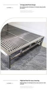 Sommier de <span class=keywords><strong>lit</strong></span> en métal avec roulettes universelles, grand espace de rangement, design simple, <span class=keywords><strong>grande</strong></span> base en métal - Product Image 2