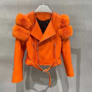 <span class=keywords><strong>Giacca</strong></span> da Donna NAFA OEM <span class=keywords><strong>di</strong></span> Tendenza in <span class=keywords><strong>Pelle</strong></span> <span class=keywords><strong>con</strong></span> Finiture in Pelliccia <span class=keywords><strong>di</strong></span> Volpe Abito Casual - Product Image 2