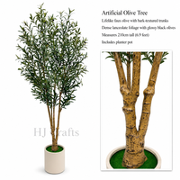 Arbre d'olivier artificiel de 210 cm de haut, feuilles vertes grises réalistes avec fruits, plante artificielle en pot pour villa, hôtel, salon