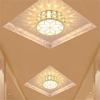 Passerelle moderne entrée ronde led plafonnier salon foyer couleur claire changeable cristal plafonnier pour allée