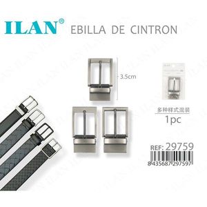 Fibbia per cintura ILAN 3,5 cm in metallo con perno per cinture in pelle - Product Image 3