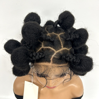 Jennifer Synthétique Boîte Tressé Perruque Lace Front Afro Dreadlocks Papillon Locs Perruque Courte 6 Pouces Afro Sans Noeud Tressage Perruque