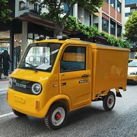 Tricycle Électrique Mini Camionnette de Livraison de Marchandises Fermée 1500 W, Véhicule à 4 Roues Entièrement Fermé pour Livraison de Cargaison Adultes
