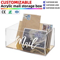 Boîte organisatrice de courrier en acrylique transparente personnalisée, boîte aux lettres moderne murale ou de table, boîte de rangement pour lettres