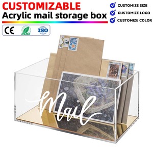 Organizador de Correo de Acrílico Transparente Personalizado, Buzón Moderno de Pared o de Sobremesa, Caja Organizadora de Cartas - Product Image 1