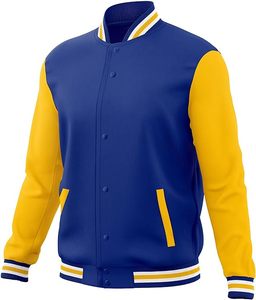 Chaqueta Varsity Personalizada para Hombre, Chaqueta Letterman de Dos Tonos con Logotipo Bordado, Chaqueta Bomber Unisex Estilo Urbano, Personalización de Fábrica OEM - Product Image 3
