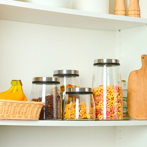 Nhà bếp rõ ràng kín thực phẩm lưu trữ <span class=keywords><strong>container</strong></span> cho tổ chức Jar Set với nắp thép không gỉ từ Trung Quốc bán buôn - Product Image 5