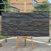 COMOVY Panneau de revêtement mural en pierre de faux Pu à grain de bois pour décoration murale extérieure d'hôtel
