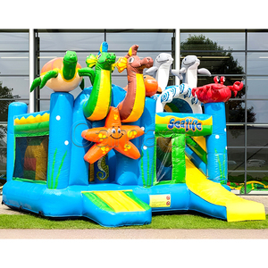 Château gonflable à thème marin en bâche PVC avec toboggan, château gonflable combiné avec toboggan, château gonflable Castillo Inflable Hupfburg - Product Image 3