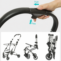Poussette pour animaux de compagnie en alliage d'aluminium léger, pliable, double couche, avec panier amovible, frein double à une touche, OEM