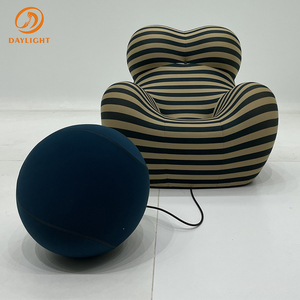 Wholesale Stylist Replicate Brand Fancy Colored Stripe Fabric <strong>Sofa</strong> Leisure Chairs Sets <strong>Funky</strong> Furnitures for French - Product Image 2