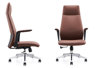 Chaise de bureau ergonomique de direction en cuir microfibre avec accoudoirs rembourrés et soutien lombaire, chaise de bureau pour manager