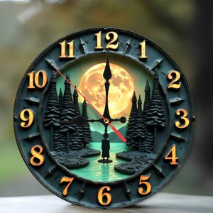 Horloge murale en bois 25x25cm avec une <span class=keywords><strong>phrase</strong></span> amusante ou à double sens pour une cuisine - Product Image 2